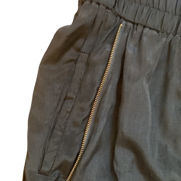 Black Ankle Jogger Track Pants with Zipper Detail Lightweight Size M - Picture 6 of 8